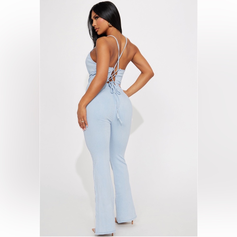 Fashion Nova Nancy Denim Jumpsuit - Picture 3 of 3